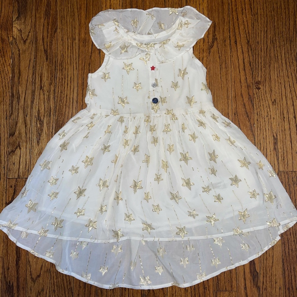 Osh Kosh 3T cream dress with gold stars
